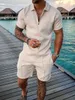 Men's Tracksuits Tracksuit Casual Short Sleeve Zipper Polo Shirt Shorts Set for Men Streetwear 2-piece Suit Summer 221129