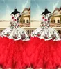 2022 Vintage Embroidered Quinceanera Dresses Ball Gown Off The Shoulder Ruffles Organza Satin Sweet 16 Girls Prom Pageant Dress7993534