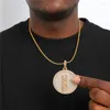 Catene Nome personalizzato collana rotonda a sospensione oro lungo catena di perline personalizzate collane da targhetta da donna per uomini gioielli