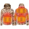 남성 재킷 겨울 전기 난방 재킷 USB 스마트 남성 여성 두꺼운 가열 위장 후드 히트 사냥 스키복 221130