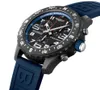 Breitling Endurance Pro cronografo al quarzo quadrante nero orologio da uomo con cinturino in silicone con calendario sportivo alla moda multifunzionale