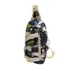 Men Sling Chest Bag Anti-Theft Single Shoulder Messenger Bag For Boy Sport Cross Body Bags Graffiti Strip Design Earphone Jack