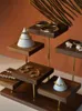 Itens de novidade Black Walnut Jewelry Ladder Display Storage Storage Conjunto de brincos Ring Holder Home Uso 221129