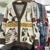 QNPQYX nouveau automne femmes Pull vêtements mode chat Animal Cardigan Femme surdimensionné hauts coréen tricot chandails manteau Pull Femme