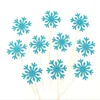 Juldekorationer Navidad 20st Snowflake Cake Topper Girl Birthday Cupcake Toppers Cakes Decor Accessories 2022 Year Gift