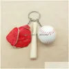 Ключевые кольца Sport Baseball Goves Keyring Wood Bat Designer KeyChain Colecing Bag Vans Wange Mash