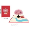 Cherry Blossoms 3D Getering Card Romantic Flower Popp Festival Cards Wedding Valentine's Day Chine Cards BH8014 TQQ