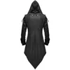 Herrjackor män tailrock jacka medeltida kostym gotisk steampunk svart retro långärmad enhetlig hoodie party vinter överrock utkläder 221130