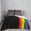 Одеяла Rainbow Pride ЛГБТ -фланелевые одеяло винтажное бросок для дивана дивана кровать легкий мягкий уютный теплый гей -лесбиянок 221130