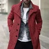 Men's Jackets Trendy Men Jacket Button Dressing Male Checkered Single Breasted Windbreaker 221130