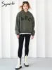 Sweats à capuche pour femmes Sweats Syiwidii Polaire Oversize Harajuku Femmes Automne Style Américain Vintage Lettre Imprimer Sweat Casual Loose Sportswear 221129