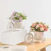 Decorative Flowers Home Decor Garden Bike Potted Simulation Decoration Indoor Living Room Table Ornaments Creative Nordic Gifts