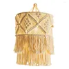 Gobeliny Nordic MacRAme Tkane gobelin Absaż Boho Hanging Lampa pokrywa sufit Light Light do domowej sypialni żyrandole dekoracyjne