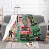 Cobertores Basquiat Famoso Graffiti Cobertor Flanela Toda Temporada Multi-função Lance Macio para Cama Sofá Quilt223c