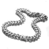 Kettingen Punk Draogn Claw Lock vaste roestvrijstalen zilver Miami Cuban Curb Chain Mens Dames ketting of armband 6/8/10/10/10/16/18 mm