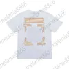 2023 New Short Sleeve Men's T-shirts White and Women's Tape Base Arrow Round Neck Loose T-shirt