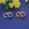 Hoop Earrings Cute Tiny Circle Gold Color Copper With Real Zircon Korean Vintag Earring For Women 2022 Fashion Jewelry Gift