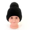 Beanie de malha de malha Hat pom pom acrílico malha boné inverno gorrosos quentes de pompom chapéus de bola para meninos meninas infantil esqui neve bonnet atacado