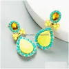 Dangle Chandelier Fashion Jewelry S925 Sier Post Water Drop Dangle Earrrings Rhinstone Stud Earrings Delivery DHDSF