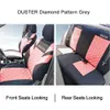 Universal Duster Printing Car Seat Cover Full Set Diamond Pattern Embossed and 2 Front Seats Interior Accessories