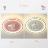 Ceiling Lights Cartoon Childern For Bedroom Study School Nursery Animal AC 220V Blue Pink Chandelier Lamps Remote Control 56W