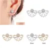 Stud Europa Joyería de moda Rhinstone Hollow Out Flower Stud Pendientes Lady Drop Delivery Dhzrv