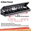 Clamp Einstellbare Metall 6 Locher Handheld Lose Blatt Papier Puncher Für DIY Notebook Sammelalbum Tagebuch Büro Schule Bindung Liefert 221130