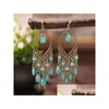 Stud Bohemian Fashion Jewelry Vintage Drop Tassels Beaded Dangle Earrings Delivery Dh4Md