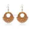 Dangle Chandelier Fashion Jewelry Womens Cane Weave Earrings Handwoven Pearls Beaded Circle Dangle Drop Delivery Dhqhp