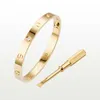 Love Screw Bracelet Designer Bracelets 4 Diamonds Bangle Luxury Jewelry Accessories Titanium Steel Alloy GoldPlated Never Fade No5670416