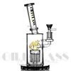 9,5 pouces Bong Glass Wax Bong Recycler Recycler Pipes Water Mini Perc Dab Rig Smoking Pipe avec bol plates-goûts Gire-gréement Hobelahs Nail Quartz