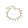 Bracelets de cheville Boehmian bijoux de mode pendentif clé bracelet de cheville strass balancent chaîne de plage bracelets de cheville livraison directe Dhlry