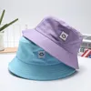 Large bord chapeaux seau mode femmes bonbons couleurs sourire visage soleil sports de plein air voyage plage casquettes pêcheurs hip hop femme casquette 221129