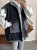 女性のベストnicemix denim midlength length length wool vest belvet thickesevelessジャケットハラジュク通りがマルチポケットコート