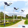 Solar Street Light 100W 200W Lâmpada de LED ao ar livre IP65 Garden com controle remoto Polo Drop Deliver Lights Ligh Dh3ao