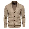 Mens Sweaters Knitted Cardigan Coat Men Casual Long Sleeve Buttons Male VNeck Elegant Clothing 95% Cotton Quality 221130