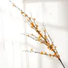 Decorative Flowers Artificial Flower Cherry Spring Plum Blossom Peach Branch Silk Fake Tree Long Bouquet For Wedding Party Decoration