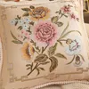 Pillow 48x48cm/19x19inch European Style Jacquard Pillowcase Floral Pattern Cover Throw For Car Living Office Bedroom Home Decor