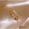 Полосы колец в корейском стиле шестигранник циркон кольца регулируемое золото открывает кольцо Полово уникальное дизайн геометрические аксессуары для вечеринок Drop Dhsnu