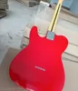 Chitarra elettrica rossa a 6 corde con tastiera in acero Battipenna nero Hardware cromato personalizzabile