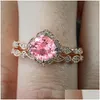 Anéis de banda jóias de moda de luxo de zircão anéis de cristal define o anel de noivado entrega dhclv