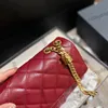 CC Bags 22K Timeless Accordion Flap Bags With Crush Goood Bead Vinatge Metal Hardware Crossbdoy Shoulder Purse Multi Pochette Red Outdoor Handbags 22X14CM IF9X