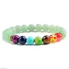 Braccialetto di perline di pietra naturale Braccialetto multicolore 7 Chakra Healing Balance Beads Bracciale per le donne Reiki Preghiera Yoga Gioielli da polso