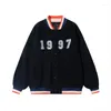 Vestes pour femmes Homme Baseball Uniforme Manteau American Vintage High Street Number Broderie Couple Veste Femme Automne Loose Cardigan Top