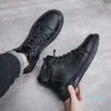 أحذية Men Men's Shoes Pu Leather Ruffian أعمال مزاجية غير رسمية تشغيل أحذية رياضية سوداء 221129
