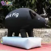 Şişirilebilir hayvan modelleri, açık hava parti etkinliği dekorasyon oyuncakları için hava üfleyici ile karikatür karikatür domuz karakteri patlattı