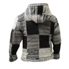 남자 스웨터 스티칭 민족 색 니트 코트 두꺼운 겨울 따뜻한 후드 재킷 산악 가디건하라 주쿠 패치 워크 코트 221130