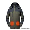 Men's Jackets USB Heating 3 Heated Zones Super Soft Coldproof Moisture Wicking Unisex Coat For Daily Wear