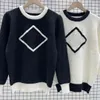 Women's Sweaters Letter Embroidery Knits Loose Designer Sweater Causel Tops Pullover Leisure Clothing Fashion Apparel Black White