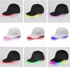 Casquette de baseball à LED coton noir blanc brillant casquettes à billes lumineuses à LED brillent dans l'obscurité réglable Snapback chapeaux chapeau de fête lumineux WCW183